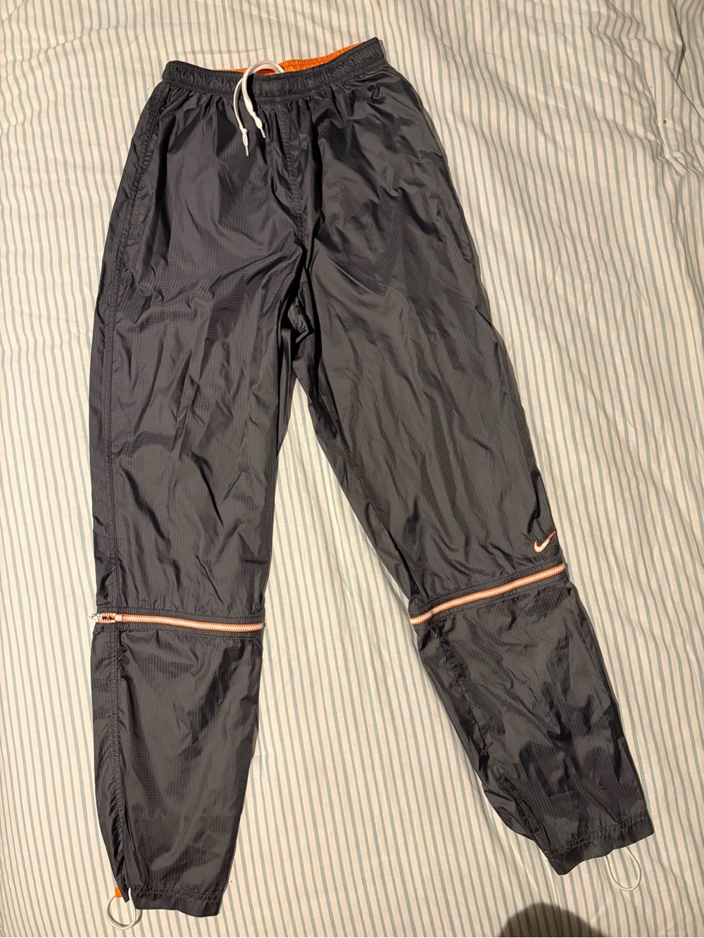 Nike Black Track Joggers with Orange Accents